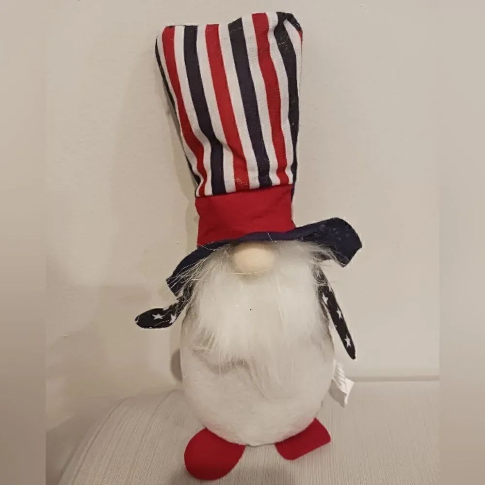 3 for 26 - Patriotic Red White & Blue Plush Gnome Decor